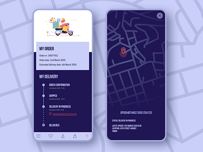 Daily UI 020 - Location tracker app design daily ui dailyui 020 dailyuichallenge delivery delivery status location tracker mobileapp ui user interface user interface design
