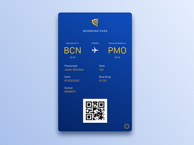 Daily UI 024 - Boarding pass boarding pass daily ui challenge dailyui dailyui 024 mobile boarding pass mobile design ryanair ui ui design user interface design