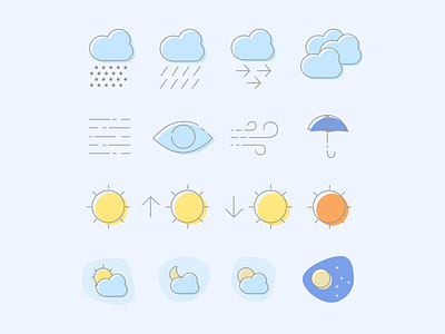 Daily UI 055 - Icon set daily ui daily ui challenge dailyui dailyui 055 icon design icon set ui ui design user interface design weather weather icons