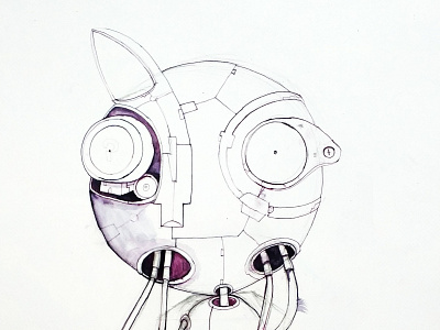Erdung character comic cyberpunk cyborg handmade illustration robot
