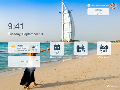 iPad - Hotel Check-in app app design flat minimal ui ux xd xd design