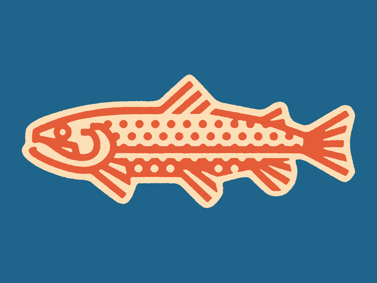 Minimal Trout Illustration bold conservation creek fish fishing icon illustration nature outdoors streem symbol thick lines trout wild wild animal zoo