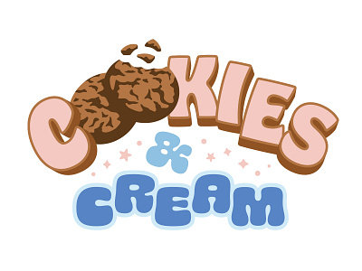 Cookies & Cream Flavor Preview chunk cookie cookies and cream crumb dessert flavor ice cream illustration snack type