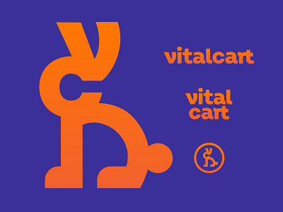 Vital Cart Logo WIP brand brand identity circular icon line logo logo system monogram rabbit simple symbol wordmark