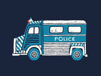 Police Van — The French Dispatch dispatch film french illustration movie police truck van wes anderson