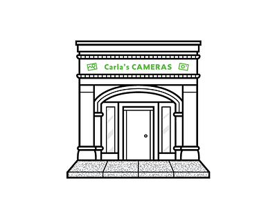 Carla's Cameras building city door house line pattern sidewalk simple store texture urban