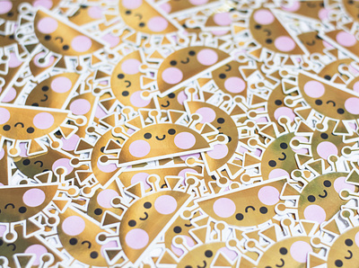 Shiny Sun Sticker cute helen bucher kawaii mirror sticker special effect sticker stickers sun