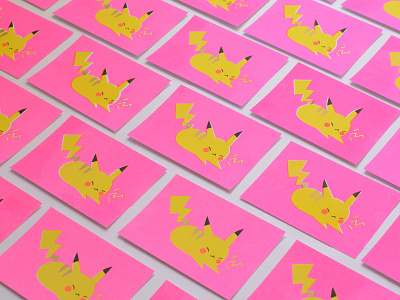 RISO Pikachu illustration kawaii pikachu pokemon risograph risoprint