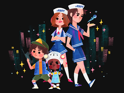 Scoops Troop character design childrensbook childrensbookillustration helen bucher illustration netflix scoops troop scoopstroop stranger things strangerthings visdev