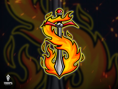 SOLOVIC - 1 cartoon character character design design esport fire graphic design illustration letter s logo logodesigns mascot swords vector