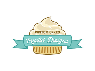 Custom Cakes by Crystal Designs Logo bakery cakes cupcakes custom frosting logo sweets