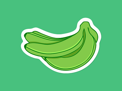 Plantain badge banana dominican republic green plantain illustration patch platano sticker