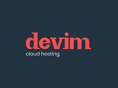 Logotype for 'Devim - cloud hosting' app art brand branding character clean design flat graphic design icon identity illustration illustrator lettering logo minimal photoshop type typography vector