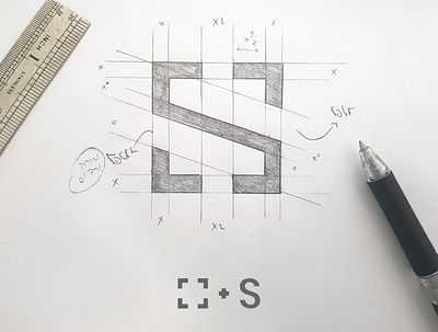 S monogram sketch (logo for photograhper) art branding clean design graphic design identity illustration illustrator minimal typography