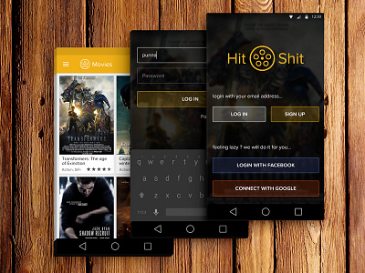Movies Android Application android android app android l landing login material design movie app movies ratings reviews ui ux