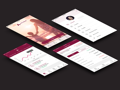 Axis Bank: iOS Redesign after effects animation apple axis bank financial graph ios pink prototype ux video