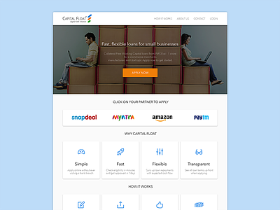 Capital Float: Material Design Concept attached clean concept corporate design landing material psd redesign website