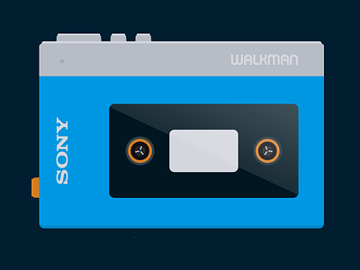 Original Sony Walkman TPS-L2 from 1979 ai artwork attached cassette design illustration music original player sony tape walkman