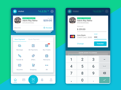 Wallet Concept for Android android card finance india mobile money pay payment transfer wallet