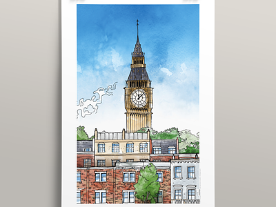 London (40x60cm) illustration london poster