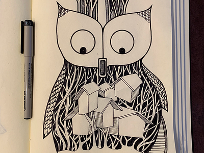 Owl #2 inkdrawing owl penandink sketch