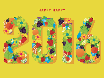 2016 Holiday Card fruit numerals