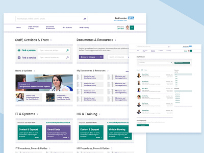 2015 - Designs for an NHS web platform for staff design ux web