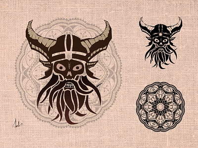 Viking Mascot design digital art icons illustration masks realism vector vikings