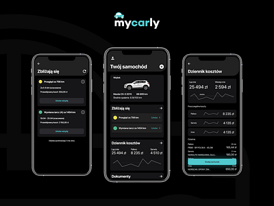 Car Service Platform - mycarly aplikacja application applications car design management app poland ui ux