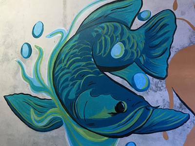 Arowana mural illustration fish