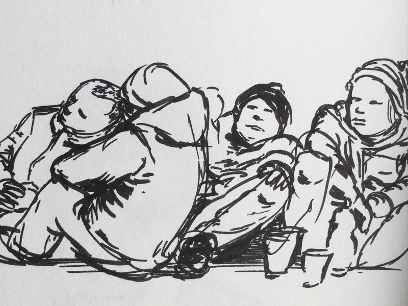 Drawing of homeless people. by Jacco de Jager on Dribbble