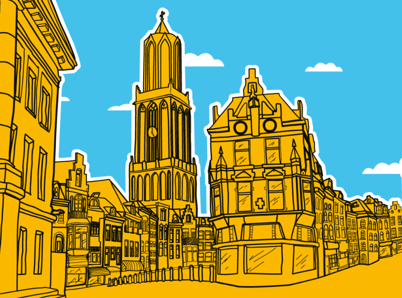 Mural of the city of Utrecht by Jacco de Jager on Dribbble