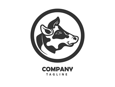 Logo For Sale Head Of Milk Cow animals animals illustrated animals logo brand business business logo business logo design corporate corporate branding cow logo logo design logodesign logos logotype milk product store