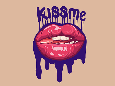 Kiss Me Vector Lips