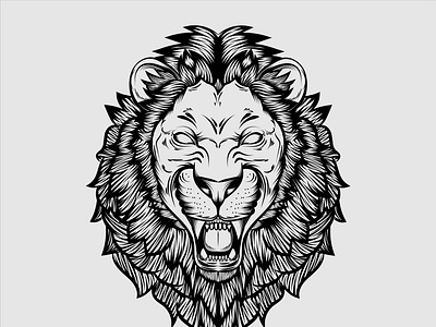 roaring lion head sketch