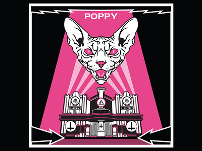 Poppy - Led Zeppelin Mothership Parody design illustration vector