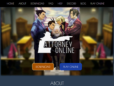 Ace Attorney Online - Desktop bootstrap branding design flat lettering logo minimal ui web webdesign website