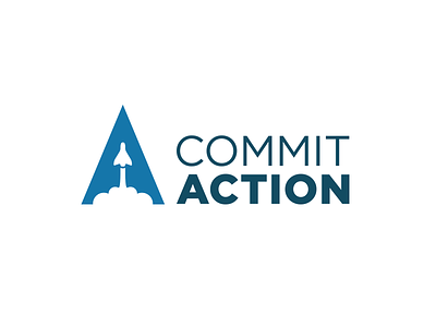 Commit Action Logo brand logo rocket