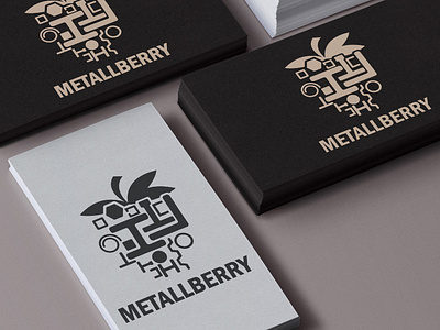 Metallberry business card branding design logo vector