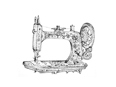 Vintage Singer Sewing Machine - Dotwork