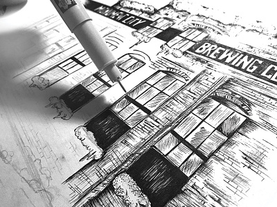 Pen & Ink Brewery Illustration