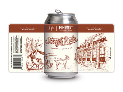 Beer Can Label Design - Bock Sleigh Ride