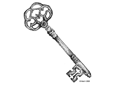 Skeleton Key antique antique key black dotwork draw drawing drawings hand drawn illustration art illustrator inking key minimalism old old school pen and ink skeleton key stylish unlock vintage