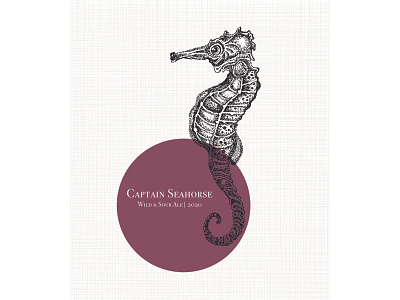 Captain seahorse illustration design alcohol branding aquatic art beach captain dotwork drawing graphic graphic design illustration illustration art label label design label packaging nautical package design pen and ink seahorse spirits stipple