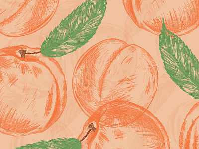 Peaches wallpaper pattern background branding cream design designs fresh colors fresh design fruit hand drawn illustration illustration art juicy pattern pattern design peach peaches peachy texture wallpaper yummy