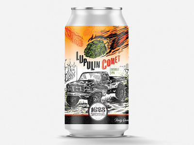 Lupulin Comet Craft Beer Can Design