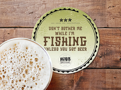 Fishing coasters beer beer art beer brand beer branding brewery coaster design coasters design fishing rod print design