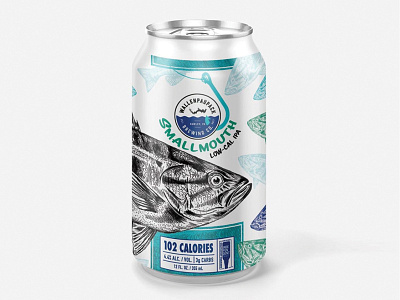 Smallmouth Bass Beer Can Design beer beer branding beer can beer can design beer label branding brewery craft beer fish graphic design illustration art ipa label label design label packaging smallmouth