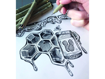 Set Of Honey Illustration Stock Illustration - Download Image Now - Honey  Dipper, Art, Beekeeper - iStock
