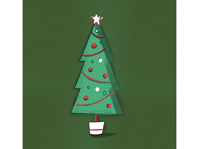 Christmas Tree Illustration card design christmas christmas card christmas tree decorative digital art digital illustration drawing graphic holiday art holiday card holiday design holidays illustration pattern design procreate procreate art surface design texture trees